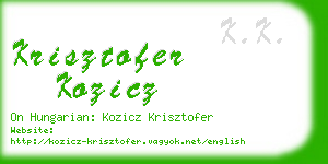 krisztofer kozicz business card
